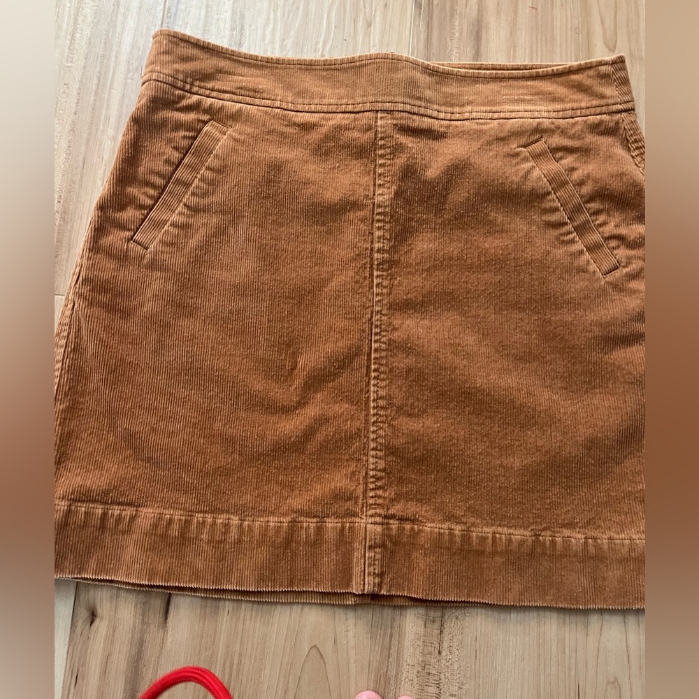 ANN TAYLOR LOFT CAMEL-Brown Corduroy Mini Skirt Size 8 -EUC